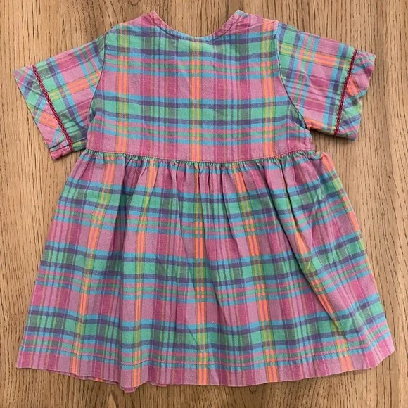 Vintage Hanna Andersson: Plaid Cotton Dress & Bloomers Set: Size 80cm 18-24m - Picture 5 of 11
